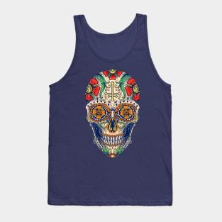 Skull Head Flower Pattern Tank Top